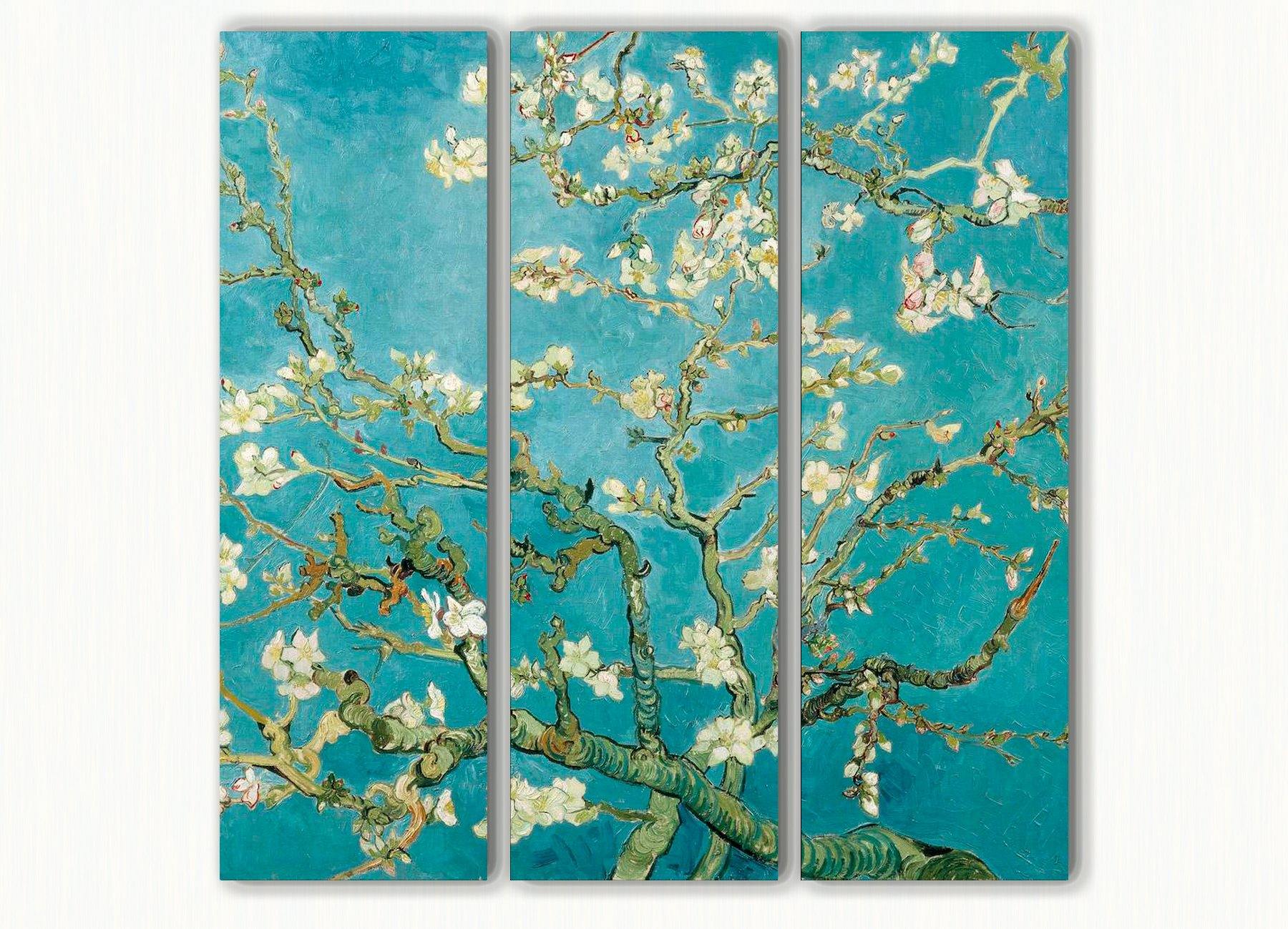 Akoestisch drieluik Amandelbloesem van Gogh