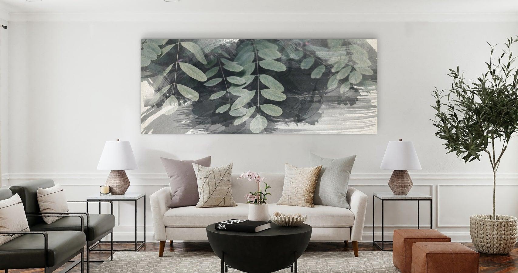 Interieur met akoestisch kunstpaneel met boomstructuur