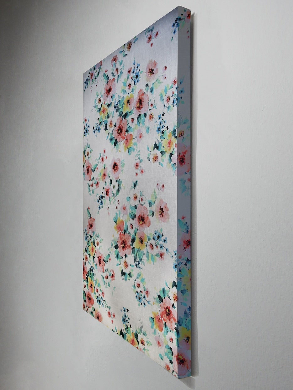 Akoestisch wandpaneel met bloemenprint