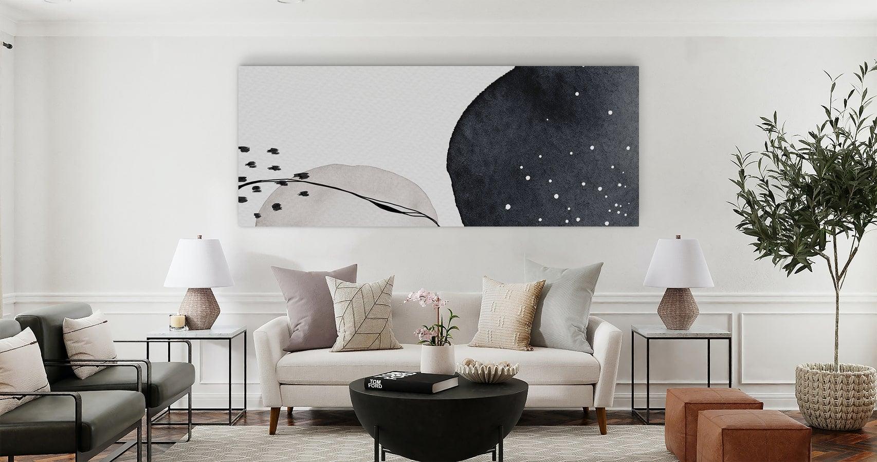 Grafisch ontwerp kunstpaneel akoestisch in modern interieur