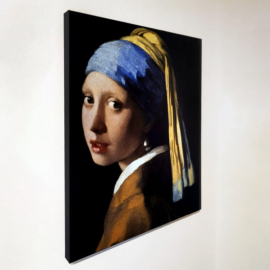 Linkerzijde akoestisch kunstpaneel Meisje met de Parel Vermeer