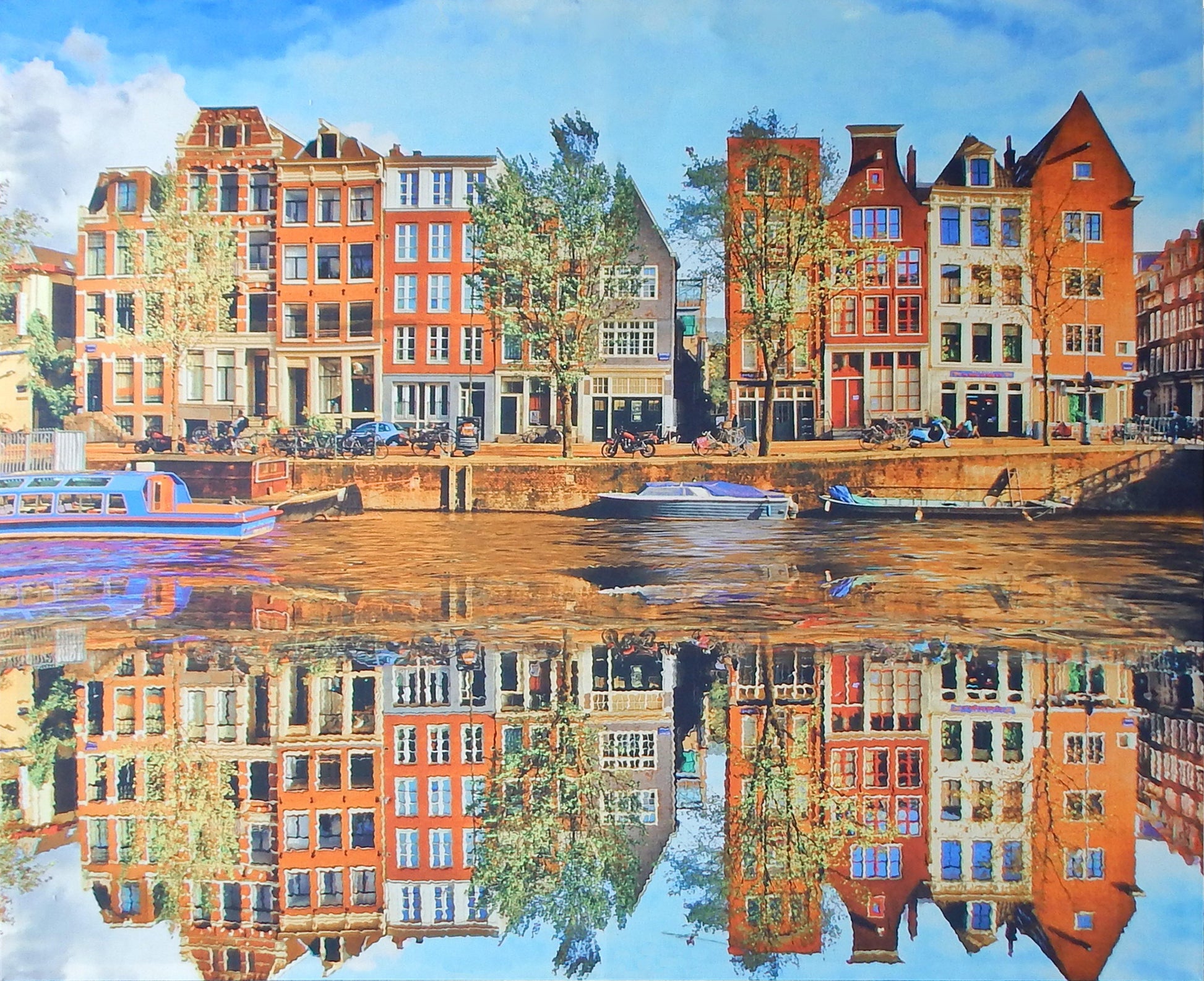 Akoestisch wandpaneel Amsterdamse grachten