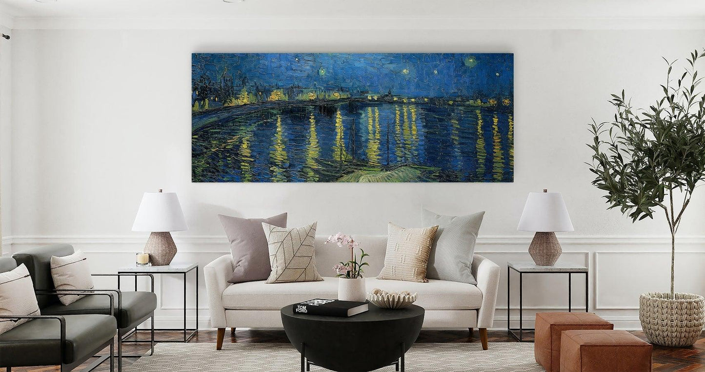 Akoestisch kunstpaneel Sterrennacht boven de Rhône modern interieur